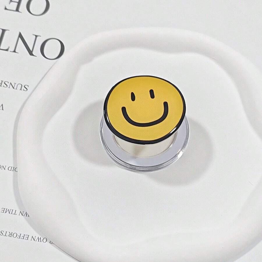 Acrylic Cute Yellow Face Smile Mobile Phone Airbag Holder - Magnetic Suction Retractable Rotation - Simple Portable Mobile Phone Desktop Support Bracket - Small Gift - Multicolor - View 1