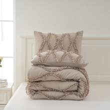 Ruffle Comforter Queen/King Size,Beige Comforter 3 Pieces,Country Farmhouse Bedding Sets, Boho Comforter Ruffled Shabby Chic Bedroom Comforter Set Luxury Ruffle Bedding For All Season 500TC 1 Comforter 2 Pillowcases - Lạc đà - Xem 11