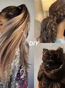 6pcs/Set Women Shiny Laser Tassel Hair Chain - Bride Bridesmaid Headpiece, Suitable For Party, Vacation, Gathering, Valentine's Day Date, Festival, Photo Shoot, Dance Performance, Wedding Decor[Valentine's Day & Mother's Day Gift] Head Jewelry Head Pieces Jewelry Hair Jewelry Hair Vine Chain