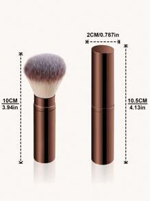 1pc Collapsible Powder Brush, Blush Brush, Foundation Brush With Cap, Soft Bristles, Easy Application Makeup Tool