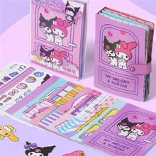 Sanrio (Authorized) Sanrio 1/3pcs Kuromi Quiet Book, Cute DIY Cartoon Handicraft, No Need For Cutting Large Version, Perfect Gift Selection For Melody And Hello Kitty Jade Guigou (Some Are Slightly Different)