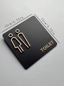 Placa de señalización acrílica 3D autoadhesiva de alta calidad de 1/4 piezas para baño, inodoro, aseo, para hombres/mujeres, aplicable a múltiples escenarios, moda de alta definición, resistente al desgaste, guía clara, para decoración del hogar y oficina, fácil instalación con adhesivo integrado