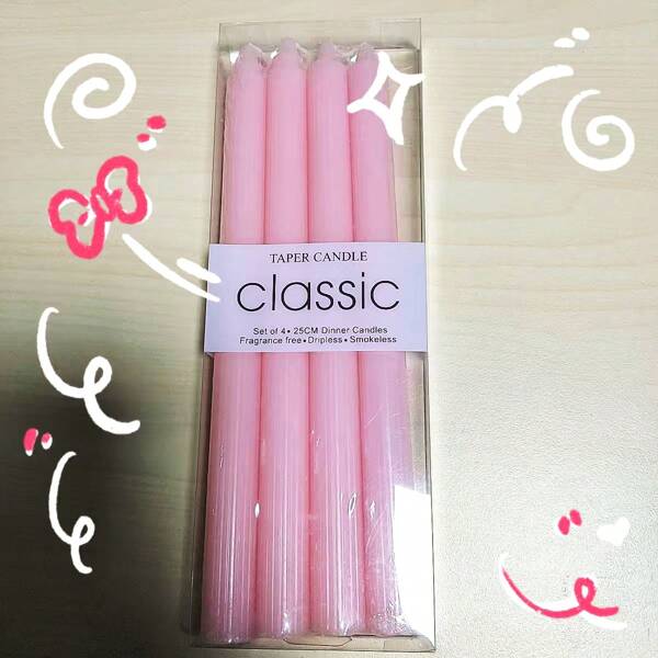 4pcs 10-Inch & 8-Inch Colored Striped Candle Set, Smokeless, Odorless, Long Burning Time, Creative Candles, Church & Prayer Candles, Suitable For Home Decor, Holidays, Birthday Parties, Weddings, Romantic Candlelight Dinners, Summer Candle Season, Relaxation, Paraffin Wax Candles, Women Candle Gifts Graduation