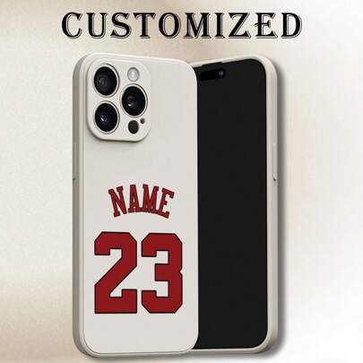 1pc Customizable Number  Name White TPU Shockproof Phone Case Compatible With Galaxy A05SGalaxy A04EGalaxy A05Galaxy A14Galaxy A15 5GGalaxy A34