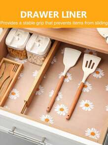 1roll Kitchen Drawer Liners Non-Slip Cabinet Liner Washable Refrigerator Liners Oil-Proof Shelf Liners For Kitchen Dining Transparent Summer Birthday Gifts Wedding Beach Back To School School Supplies Room Decor