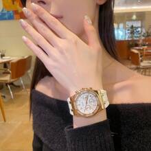 Genuine Women's Luxury Waterproof Quartz Watch - Niche High-End Design - Hoa hồng vàng - Xem 2
