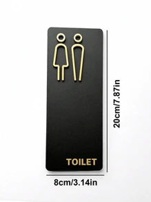 Placa de señalización acrílica 3D autoadhesiva de alta calidad de 1/4 piezas para baño, inodoro, aseo, para hombres/mujeres, aplicable a múltiples escenarios, moda de alta definición, resistente al desgaste, guía clara, para decoración del hogar y oficina, fácil instalación con adhesivo integrado