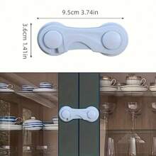 4/12 White Cabinet Door Locks - Locks For Drawer, Cupboards, Fridge, Oven, Closet, Pantry - Childproof, Tamper-Proof, Door Latch Locks