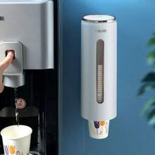 Disposable Cup Holder Automatic Cup Dispenser, Wall-Mounted Drink Cups Organizer For Homes, No Drilling Required