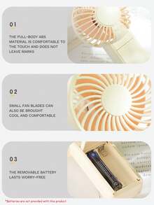 Handheld Portable Mini Fan For Outdoor, Camping, Student Use - Multicolor - View 6