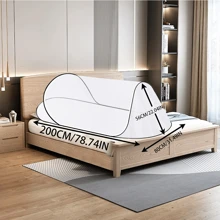 1pc/2pcs Foldable Pop-Up Mosquito Net For Bed, Camping, Travel And Yard - Lightweight, Easy To Install, White Mesh, Hand Wash Only, Travel Mosquito Net | Transparent Mesh Design | Portable Mosquito Net - Black - View 4