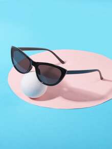 1 件男孩女孩 12-16 岁亚克力休闲复古猫眼春季黑色眼镜适合度假出游、服装搭配