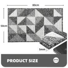 1pc Non-Slip Machine Washable Door Mat, Dirt Resistant Doormats, Indoor And Outdoor Mats, Suitable For Doorway, Hallway, Home Decor Floor Mat - Black - View 5
