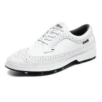 Men's Golf Shoes With Anti-Side-Slip, Fixed Studs, Waterproof Leather Surface, Sports Shoes, Breathable Men's Shoes