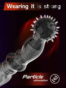Funda pene de juguete sexual negra transparente que simula un pene de lobo y forma de pene animal, para experimentar una estimulación sexual talla grande interesante. Longitud de crecimiento 8CM. Producto sexy de SM, funda pene transparente con partículas suaves
