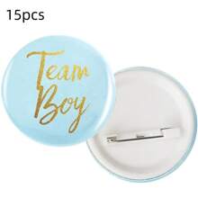 30pcs Gender Reveal Button Team Boy Girl Button Pins For Baby Shower Party Supplies Baby Shower Family Decorations Gifts - Multicolor - View 11