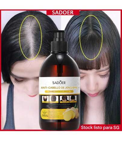 Shampoo Anti-caída Crecimiento, Anti-caspa 500ml,De Jengibre o Argan Sadoer 2 presentaciones diferentes de shampoo(se manda presentacion a disposicion)
