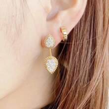 Fashionable Water Drop Rhinestone Earrings, Unique Korean Designer Elegant Party Jewelry Gift