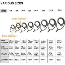 Fishing Rod Guides Fishing Rod Repair Kit Baitcasting/Spinning Rod Guides Ceramics Stainless Steel Carbon Guide Repair 40pcs/60pcs/75pcs