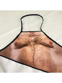 1 Stück Herren Küchenschürze mit Bierbauch Aufdruck - Polyester, Webstoff, ideal für BBQ & Party, perfektes Geschenk zum Vatertag
