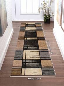 1pc 850g/㎡ Velvet Bohemian Style Long Runner Rug, Velvet Living Room Bedroom Rug, Luxurious Vintage Abstract Bedside Carpet, Anti-Slip Dirt-Resistant Easy Care Tea Table Mat