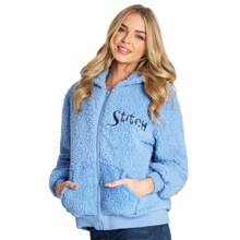 Disney Stitch Sherpa Hoodie Zip Up Fleece Fluffy