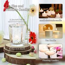 [4/6/12pcs Available] Wish Lamp Candle Set | Gold, Silver, Blue Straight Up Candle Holders | Lead-Free Thick Glass | Holiday/Wedding/Birthday/Christmas Decor | Ins-Style Home Atmosphere Lighting