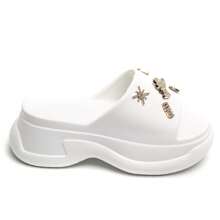 Sandales Compensées / Mules Furry - Confort And Style Pour Un Look Estival Chic - White - View 2