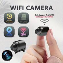 Cameră mini wireless WiFi, cameră de securitate pentru acasă, fără conectare, vedere nocturnă HD pentru interior, monitorizare mobilă de la distanță - Negru - Vizualizare 11