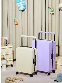 1 Pc Lightweight Luggage Hard Shell Trolley Cases With Spinner Wheels & Cosmetic Bag, Telescopic Handle, Cup Holder, Password Lock, Hardshell Luggage Set 20 Inch, TSA Lock Suitcases, Large Capacity Carry-On Checked Baggage, Hard Hardside Luggage, Lightweight Travel Suitcases, Holiday Vacation Travel Accessories Summer Travel Essentials