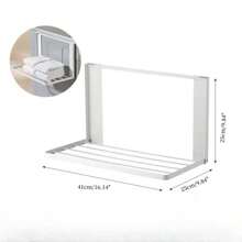 1 pieza Estilo japonés Estante de almacenamiento lateral plegable para lavadora con Adsorción magnética, no requiere instalación - Blanco - Ver 4