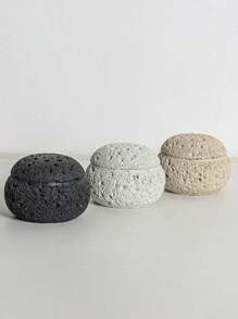 1 Stück einfacher schwarzer Betonloch-Duftstoffverteiler, runder Duftstein aus Harz & Räucherstäbchenhalter Aromatherapie Accessoire, geeignet für Meditation, Heimdekoration, Küche, Café, perfektes Einweihungsgeschenk