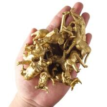 12PCS Mini Wildlife Poultry Animal Model Set, Jungle Animal Farm Playset, Tiger, Lion, Elephant, Giraffe Educational Toys Traveling Birthday Gift Christmas Halloween New Year Gift, Gift For Friends!