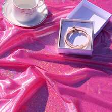 1pc Holographic Iridescent Knitted Fabric With Glitter All-Over Fingerprint Pattern, Suitable For Stage Performance Costumes, Photography Backdrops - Multicolor - View 33