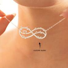 Collar con nombre personalizado de infinito, collar con nombres de hijos para mamá, collar con múltiples nombres, regalo para el Día de la Madre, joyería de plata para mamá - Multicolor - Ver 2