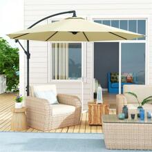 1 Pc Outdoor Beach Umbrella, Double-Sided Sun Umbrella, Large Sunshade Umbrella, Dia.116.1" X 98.4"H, Cover A Wide Range Of Sunlight, The Handle Can Be Raised And Lowered 360 Degrees To Adjust The Umbrella