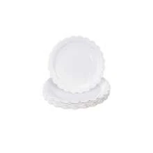 10pcs/20pcs/40pcs/Set, White Paper Plates 9 Inch 7 Inch White Scalloped Plates Disposable Dinner Plates Dessert Plates For Wedding Bridal Shower Newborn Shower Birthday Party