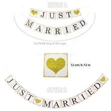 新婚横幅 - 婚礼标志接待道具照片/新婚车装饰/新娘送礼会/车内装饰，白色