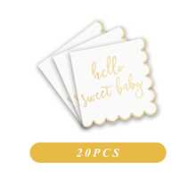 10/20pcs Welcome Newborn White Gold Theme Lace Foil Scribble Pattern Party Supplies, Includes 7"/9" Lace Rim Paper Plates, Party Napkins, Paper Cups, Suitable For Birthday Party, Family Gathering, Campfire Night, Outdoor Picnic, Baby Shower, Gender Reveal Party Summer Gifts Wedding Beach Back To School School Supplies Room Decor