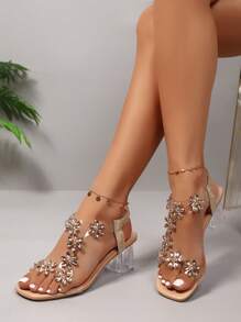 Transparent Crystal High Heels, Suitable For Daily Wear, Dates, Photo Shoots, Live Streams, Parties, Elegant And Fashionable, Spring/Summer - Apricot - View 4