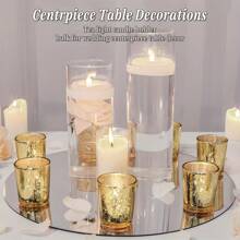 [4/6/12pcs Optional] Wish Lantern Aromatic Candle Set | Golden, Silver, Blue Upgrade Cups Candle Holders | Lead-Free Thick Glass | Holiday/Wedding/Birthday/Christmas Decor | Ins Style Home Ambience Lights