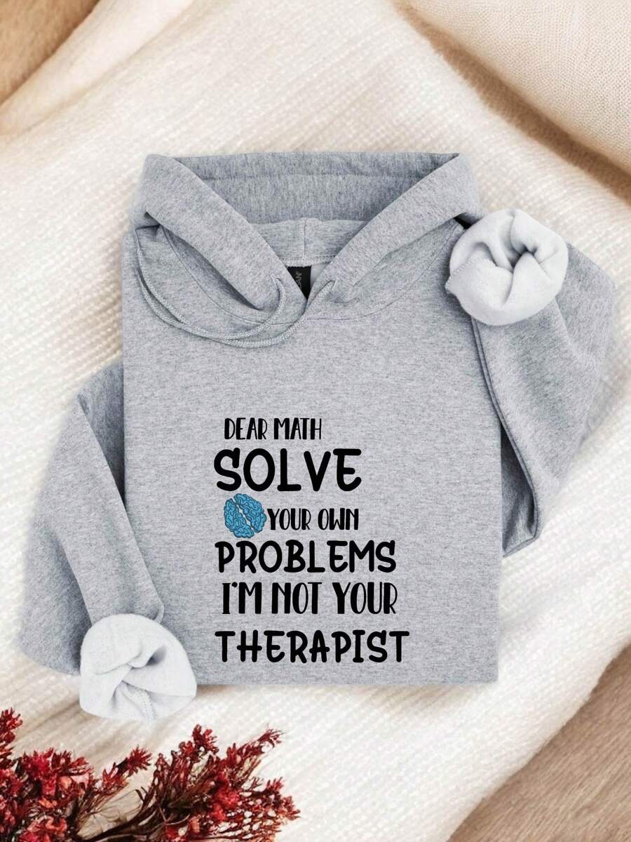 Dear Math Solve Your Own Problems Hoodie, I'm Not Your Therapist Hoodie, Mathematics Hoodie, Gift For Math Student, Math Major Hoodie TT273 - 灰色 - 查看 1