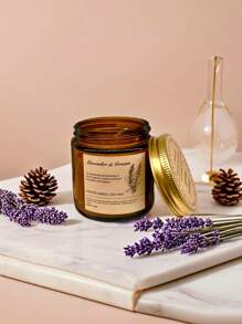 1pc Brown Bottle Retro Glass Smokeless Scented Candle, Long Time, Natural Plant Wax, For Gift, Wedding Decoration, Friend Gift, Home Decoration