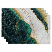 4pcs Digital Printed Placemat, Marble Pattern Design Placemats, Suitable For Daily Use, Holidays, Parties, Birthdays, Weddings, Banquets, Kitchen, Dining Room Home Decor - Multicolor - View 11