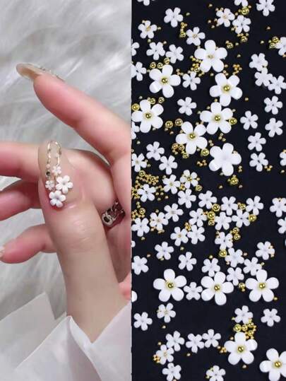 2026 Ne Packing White Acrylic Flower Nail Art Decorations Mixed Size Rhinestones Red Blue Gem Manicure Tools Accessories DIY Nails Design 5g