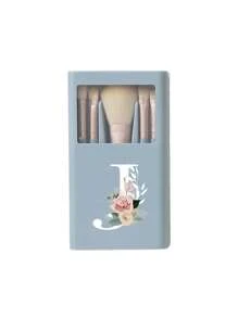 Bộ 5 cọ trang điểm cầm tay có gương, họa tiết hoa trắng và chữ cái A-Z, hộp đựng cọ trang điểm đa năng, cọ trang điểm mini đa dụng gồm bút kẻ mắt, cọ nền, cọ phấn mắt, cọ trộn màu cơ bản, hộp đựng đồ trang điểm bao gồm cọ trang điểm, tiện lợi mang theo, quà tặng lý tưởng cho các bạn gái, đồ dùng cần thiết khi đi du lịch (màu xanh), quà tặng khuyến mãi, cọ trang điểm chuyên nghiệp, bộ trang điểm hoàn chỉnh. - Màu xanh lam - Xem 25