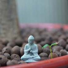 1 件佛像，适用于水族馆、花园、卧室入口、祈祷花园、假山和盆景装饰、精神装饰、和平冥想雕像、房间装饰、家居装饰 - 灰色 - 查看 3