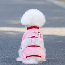 新款春夏宠物服装，25号猫咪防蚊四脚裤，宠物服饰，动物服装，小型犬服装，新款休闲装，英伦风宠物服饰，透气运动套装带牵引绳扣 - 黃色 - 查看 5