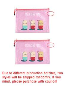 A4尺寸透明防水尼龙网眼药丸主题沙滩包，轻便，可爱药丸图案设计，耐用，是送给医务人员的理想礼物