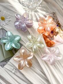 6 件糖果色紫薇花 PC 发夹，可爱雏菊花发夹，百搭女士日常休闲佩戴发夹发夹发夹发夹接发夹，沙滩配饰，爪夹